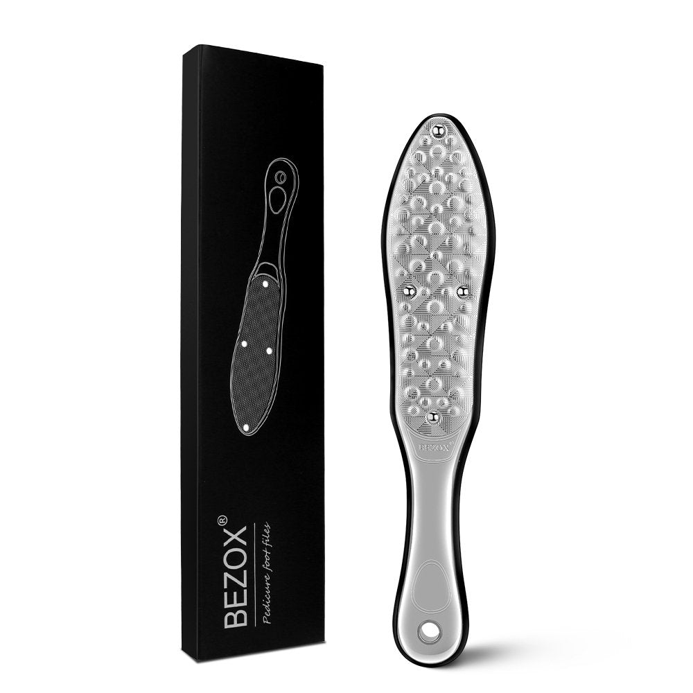 BEZOX front packaging showing professional foot file and gift box benefit durable presentation