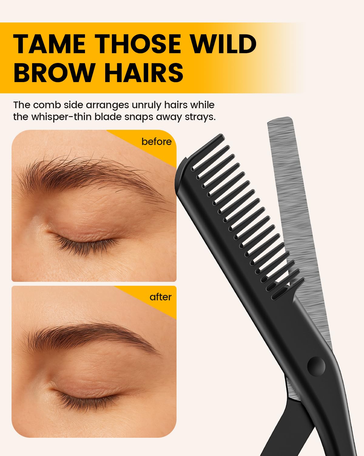 BEZOX scissors held in hand to show scale and ease of use for travel grooming