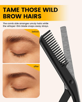 BEZOX scissors held in hand to show scale and ease of use for travel grooming