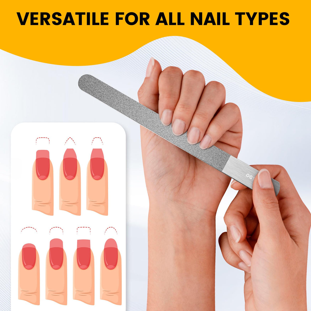 BEZOX pointed metal file close-up for precision shaping and cuticle-area accuracy