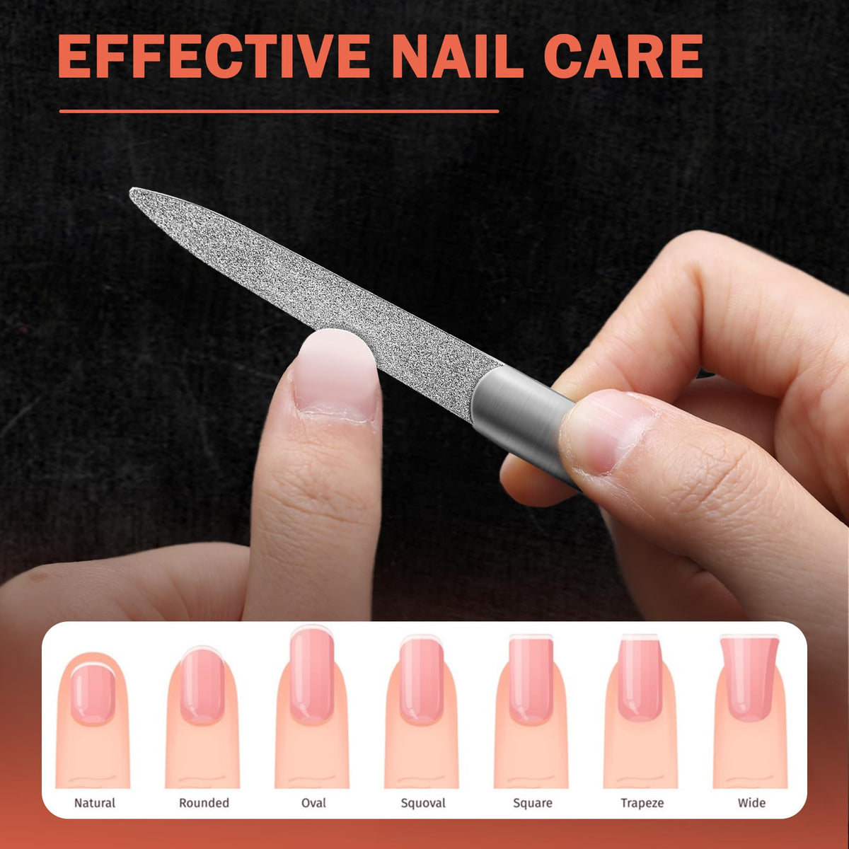 BEZOX fine-side smoothing a nail surface to prep for polish and improve finish