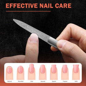 BEZOX fine-side smoothing a nail surface to prep for polish and improve finish