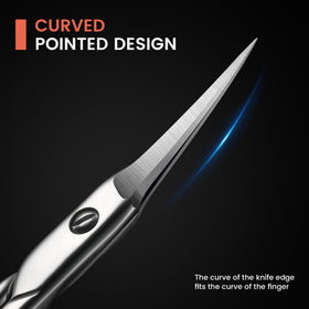 BEZOX scissors held in hand showing size and user control