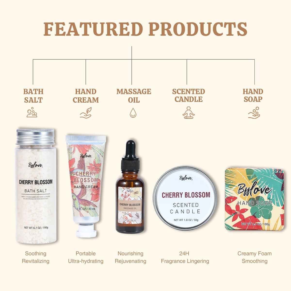 BFFLOVE bath salts open jar showing grain texture for soothing soak benefits