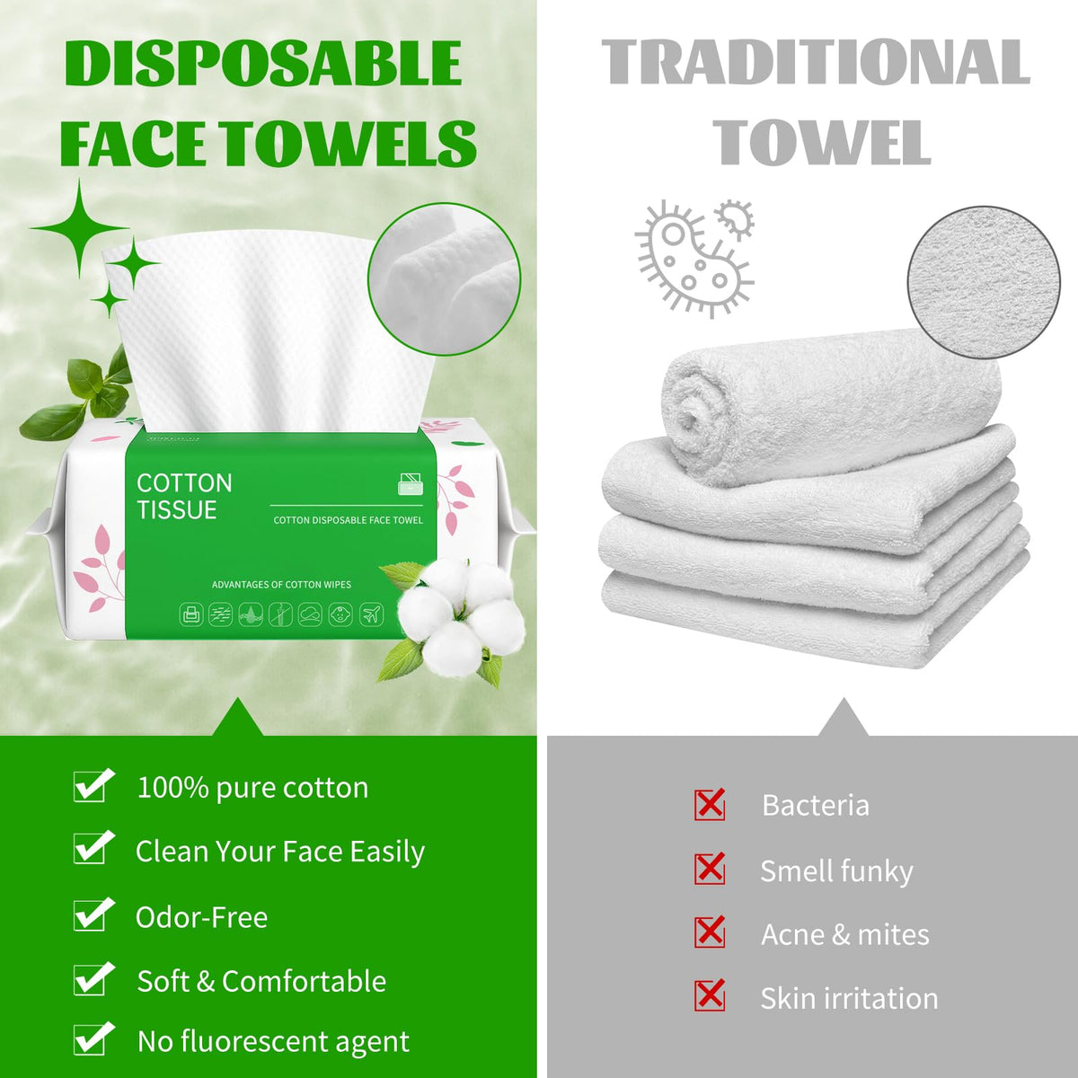 BFHKXW towel removing makeup to show lint-free, effective cleansing