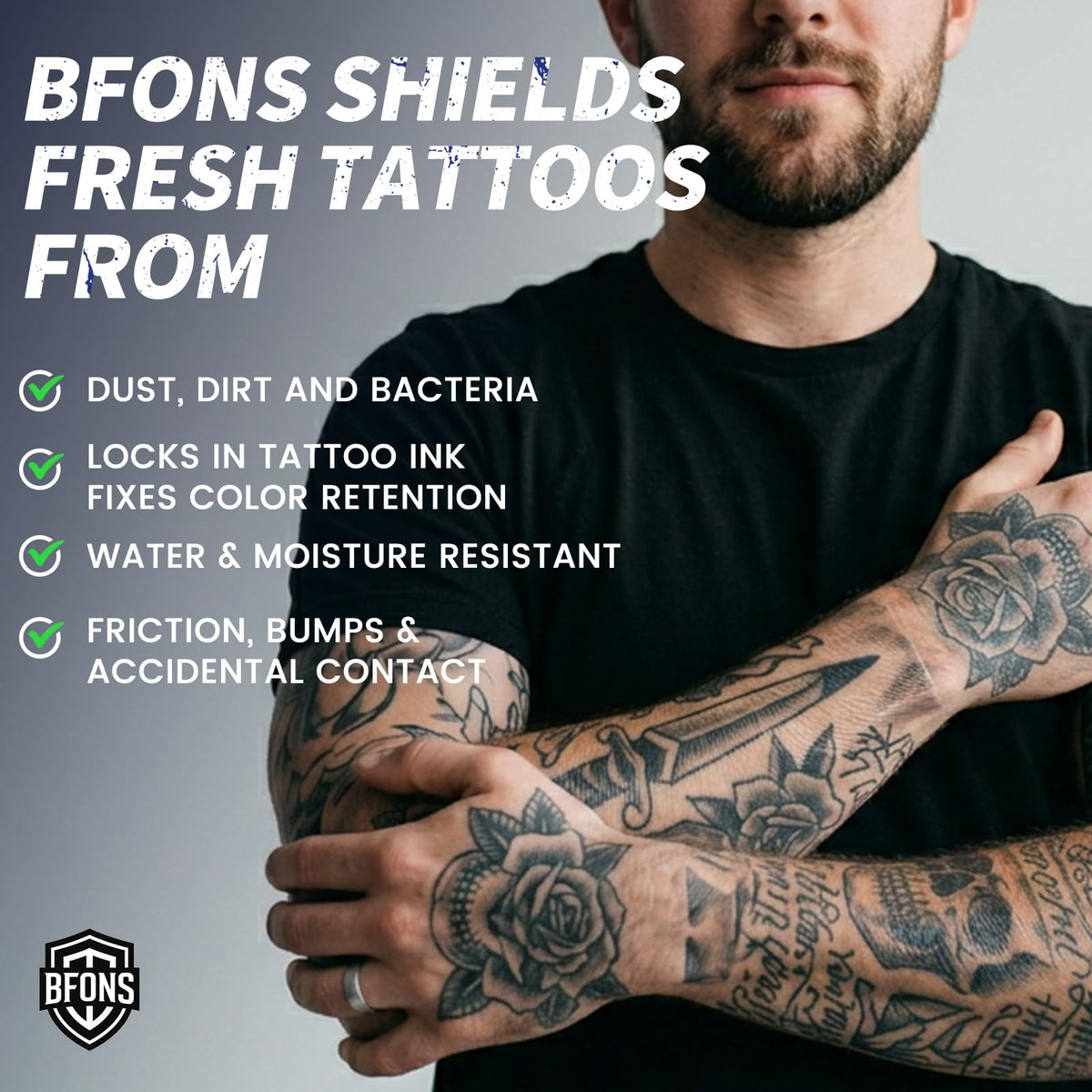 BFONS close-up of film texture highlighting thin breathable surface benefit