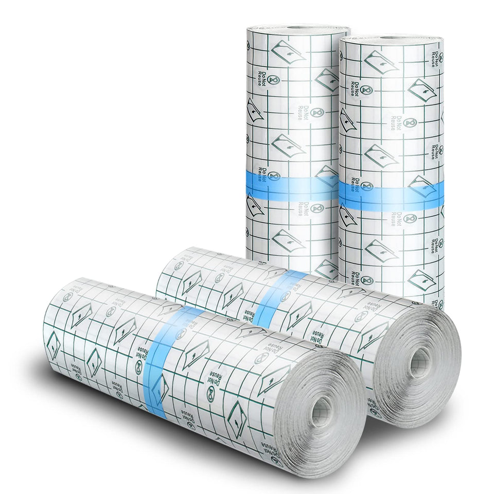 BFONS front view of clear tattoo bandage roll showing size and packaging benefit
