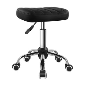 BFTOU front view of black square swivel stool showing compact silhouette and clean look