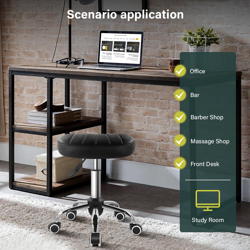 BFTOU stool in salon setting demonstrating convenience and space-saving mobility