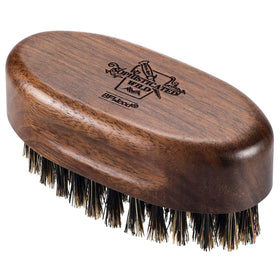 BFWood front view showing black walnut base and compact shape for portable grooming