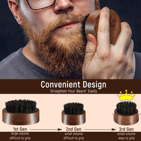 BFWood brushing beard with balm showing even product distribution benefit