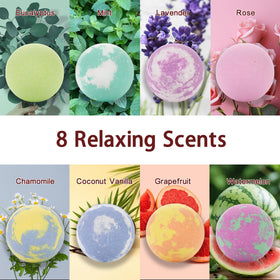 Bgiscaw lavender bath bomb fizzing in tub illustrating calm home spa experience