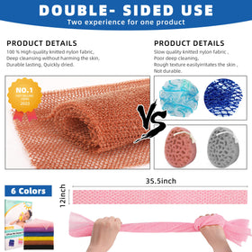 BHYTAKI close-up of nylon mesh texture, effective exfoliation benefit