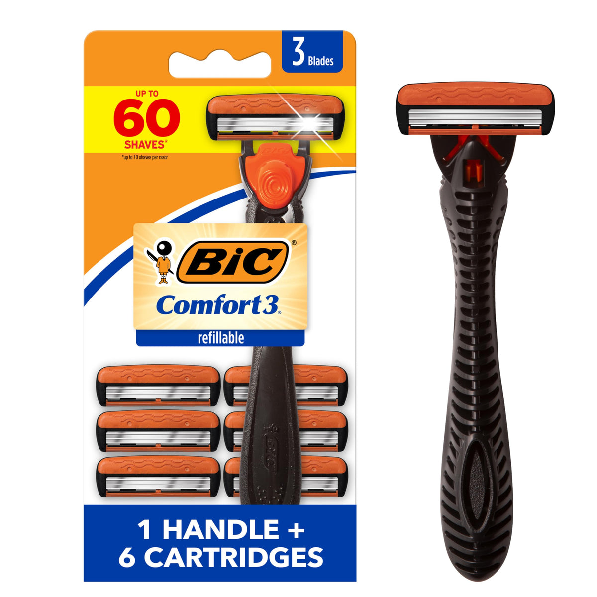BIC Comfort 3 front packaging showing kit contents and benefits