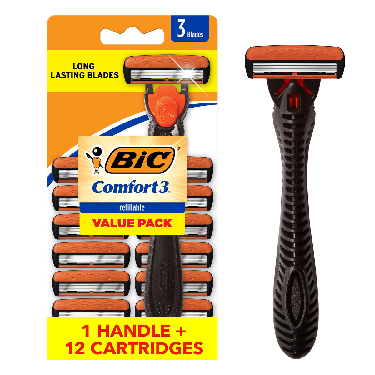 BIC Comfort 3 front packaging showing kit components and benefits