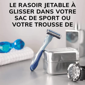 BIC Flex 3 disposable razor with safety cap for hygienic storage and transport