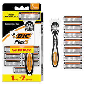 BIC Flex 5 front packaging showing kit contents and benefits
