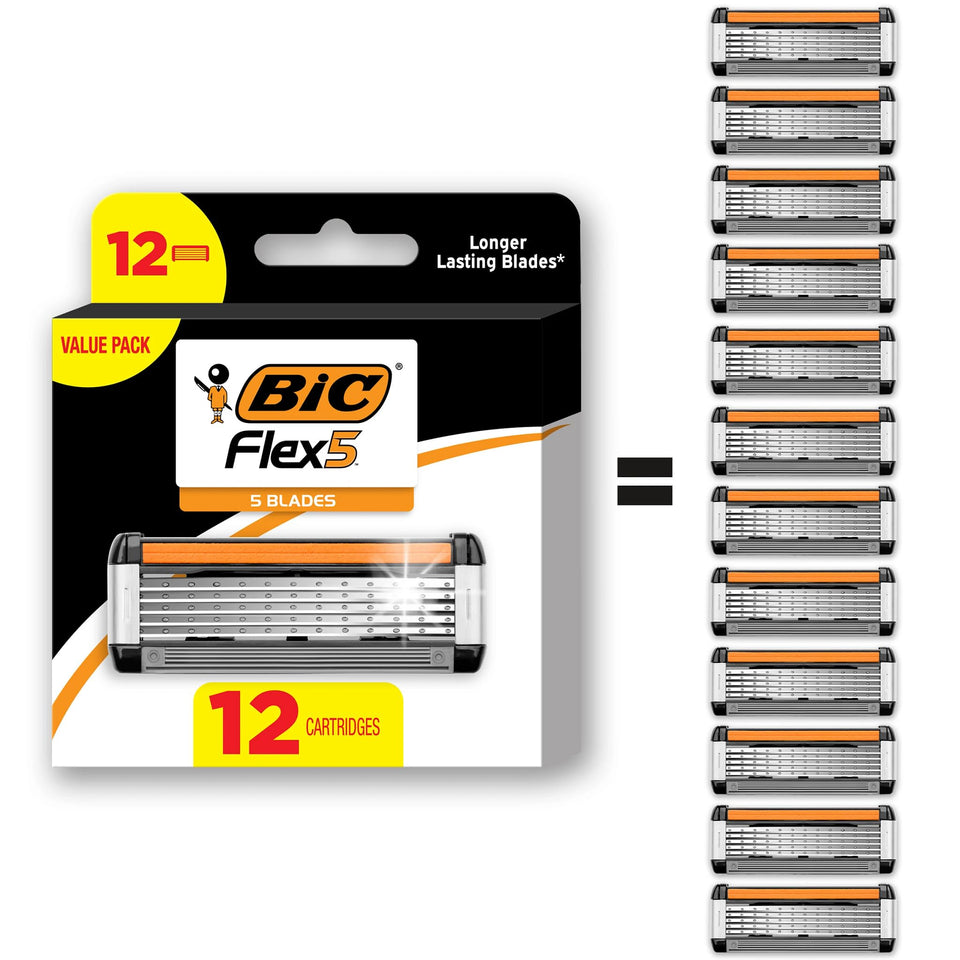 BIC front packaging showing 12 refill cartridges and product benefits