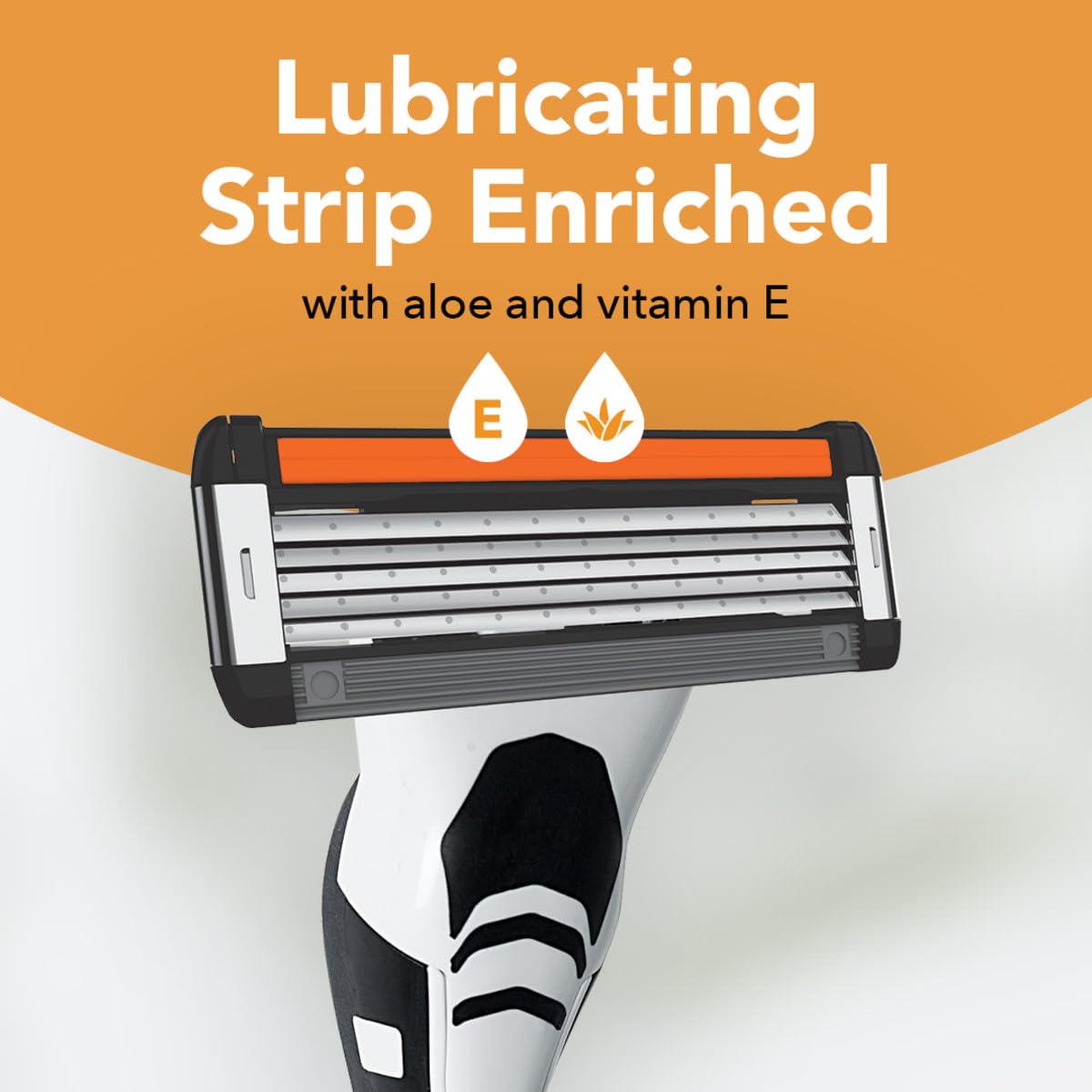 BIC Flex 5 lubricating strip with aloe and vitamin E for smoother glide