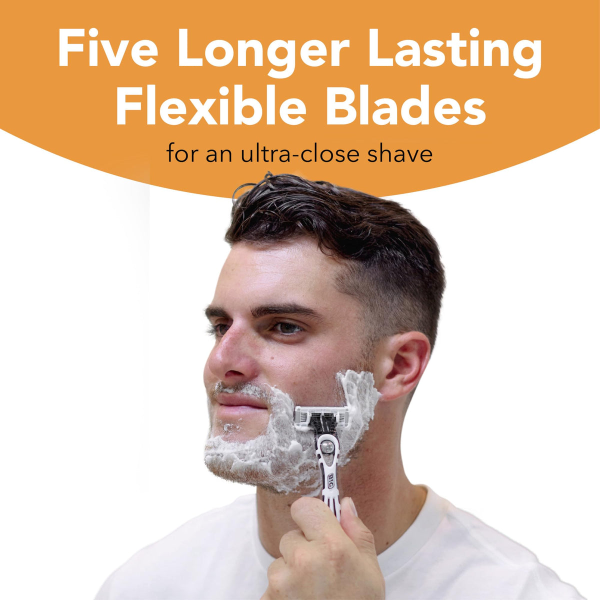 BIC Flex 5 textured ergonomic handle giving a secure grip and better control