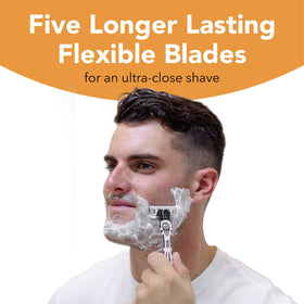 BIC Flex 5 textured ergonomic handle giving a secure grip and better control