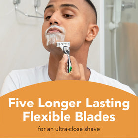 BIC Flex 5 Sensitive moisture strip detail with aloe and almond oil for comfort