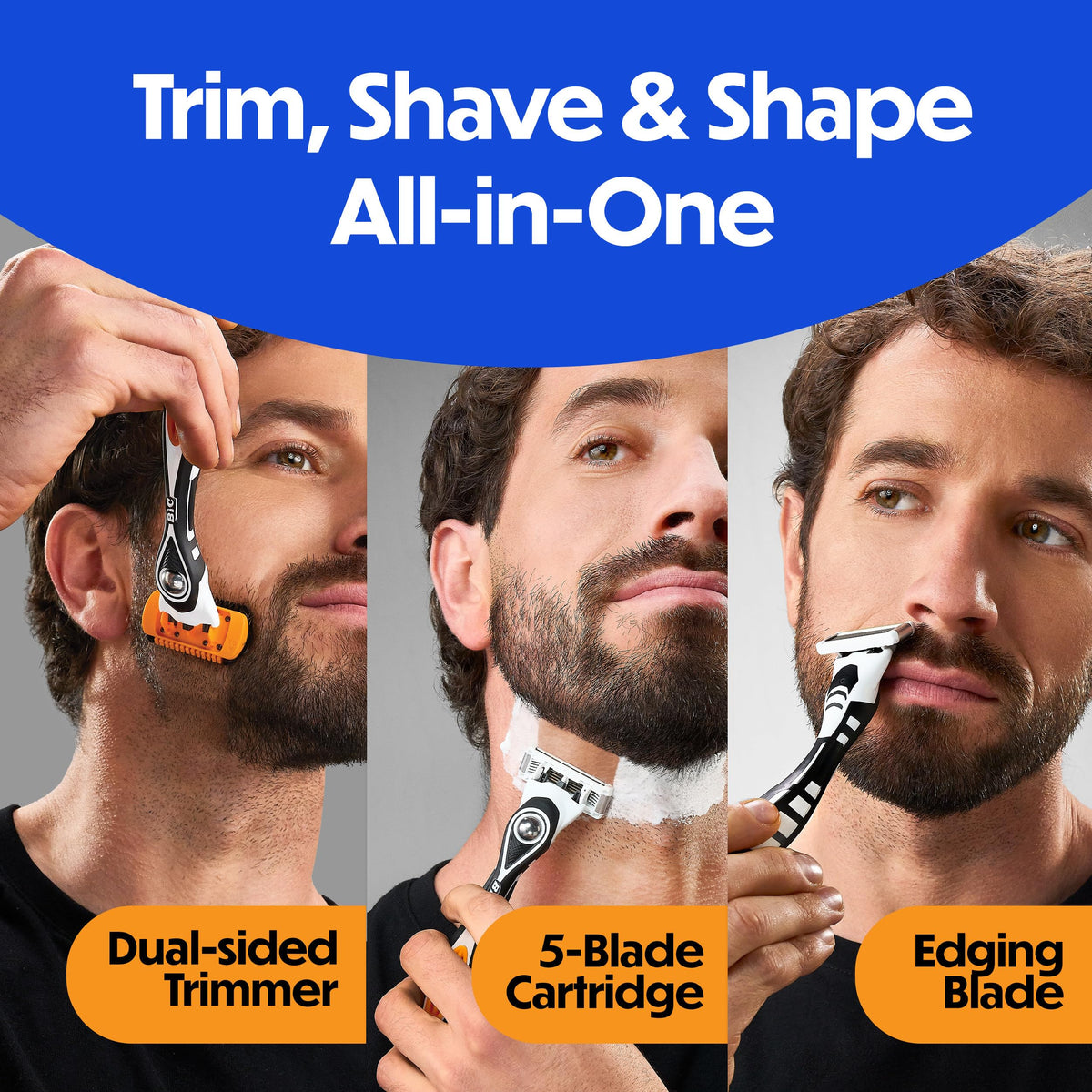 BIC Flex 5 five-blade close-up demonstrating smooth, close shave