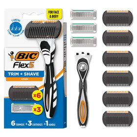 BIC Flex 5 front packaging showing kit contents and portability benefits