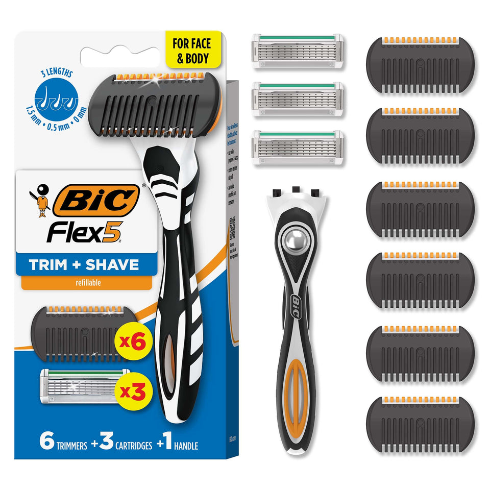BIC Flex 5 front packaging showing kit contents and portability benefits
