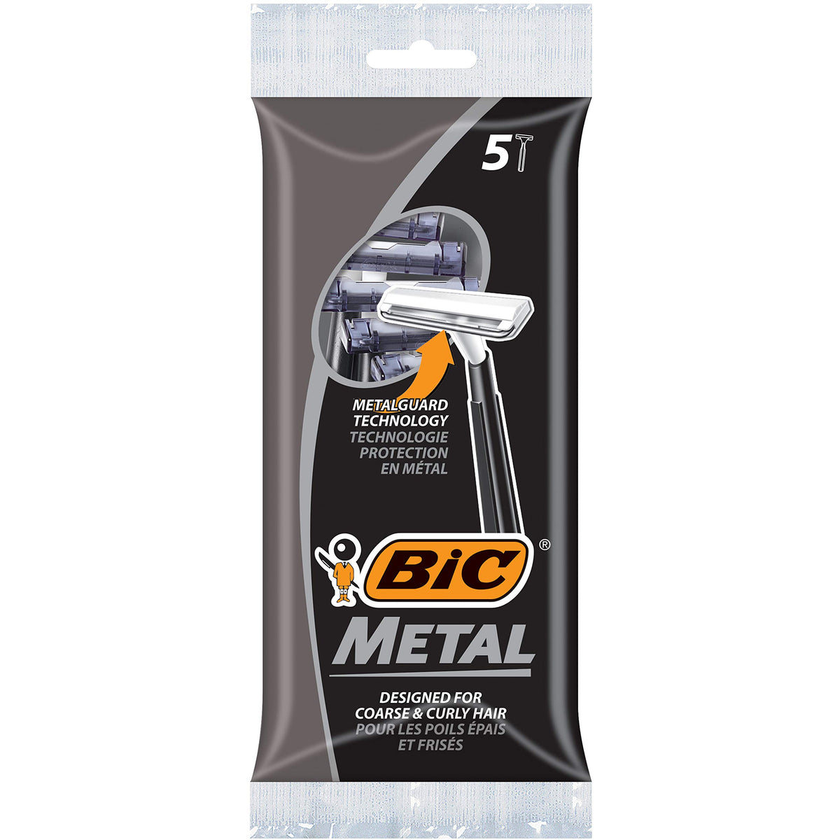 BIC metal guard detail minimizing tug and irritation