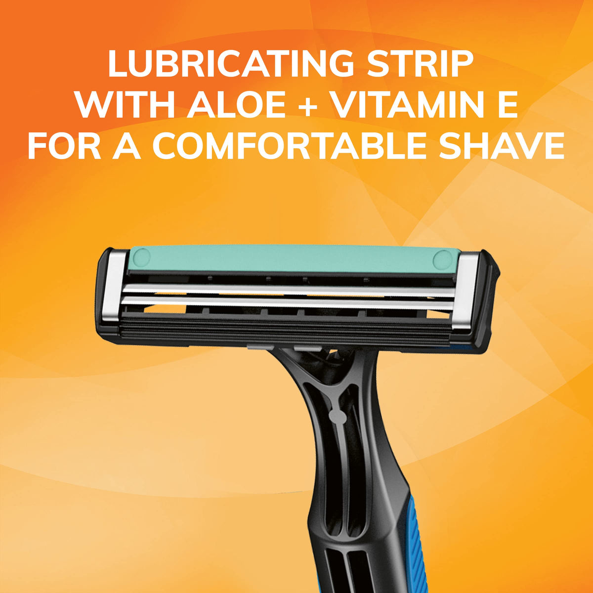BIC Sensitive 2 non-slip handle grip detail for wet control