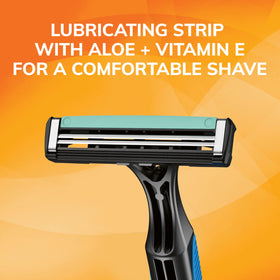 BIC Sensitive 2 non-slip handle grip detail for wet control