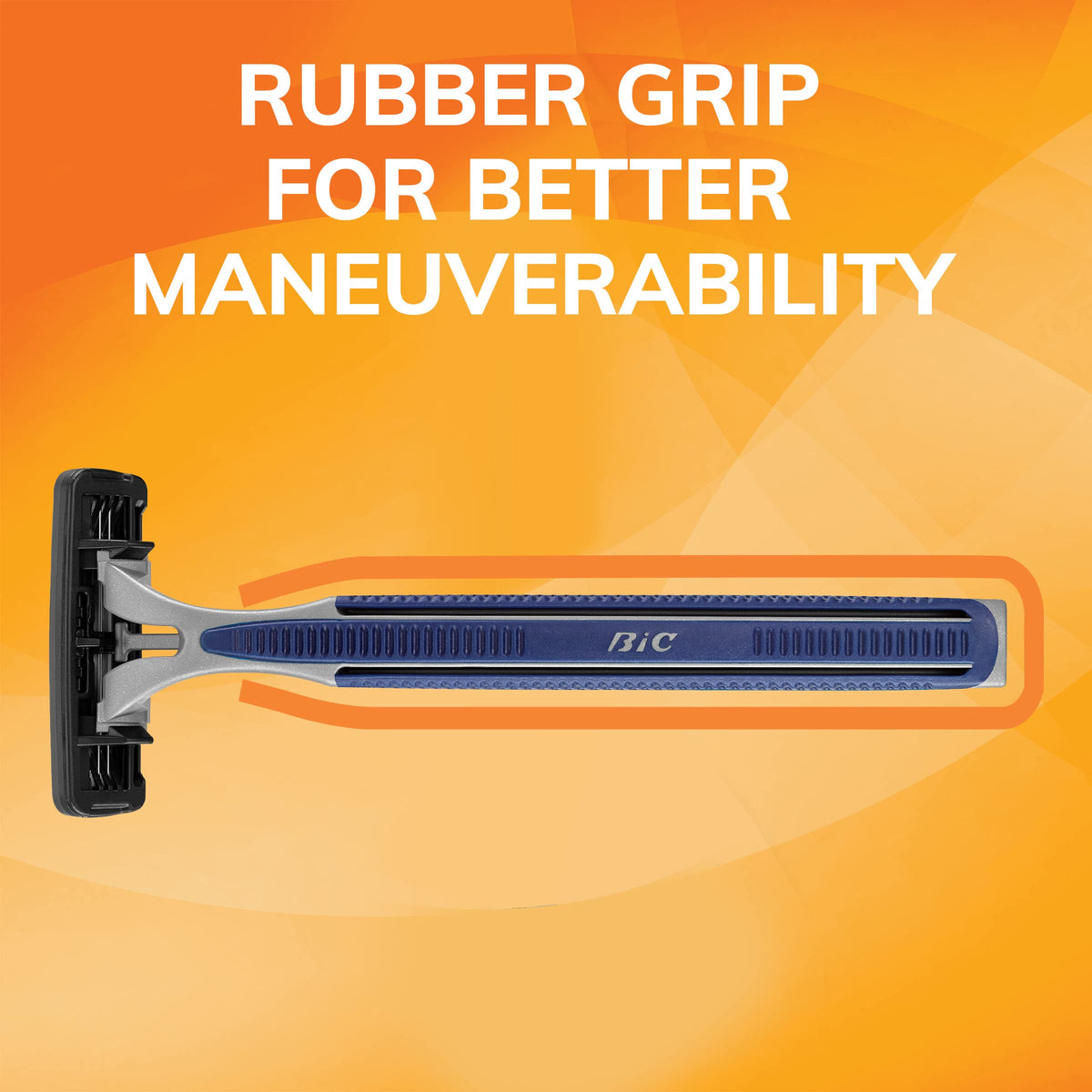 BIC Sensitive 3 held in hand to show scale and ergonomic handle comfort