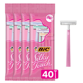 BIC Silky Touch front packaging showing 40-count value for convenience