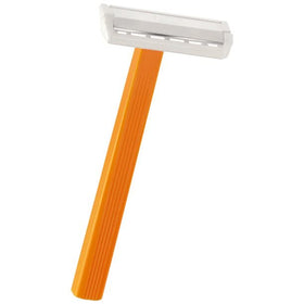 BIC razor beside a ruler showing size for easy packing benefit