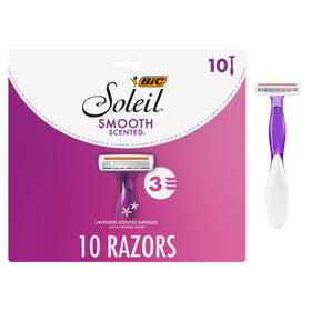 BIC Soleil branded front packaging showing 10-pack and lavender scent benefit