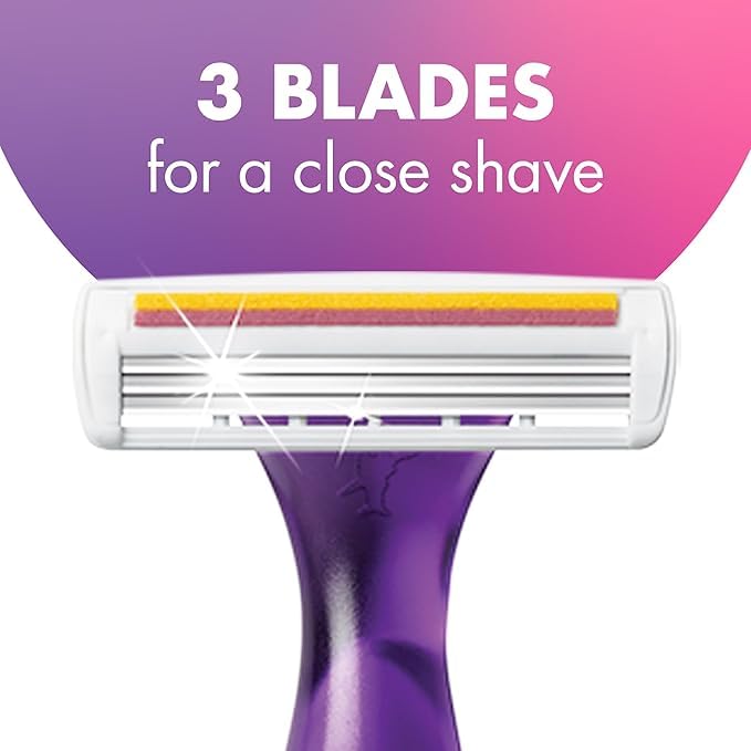 BIC Soleil razor beside a coin demonstrating compact size for toiletry bags