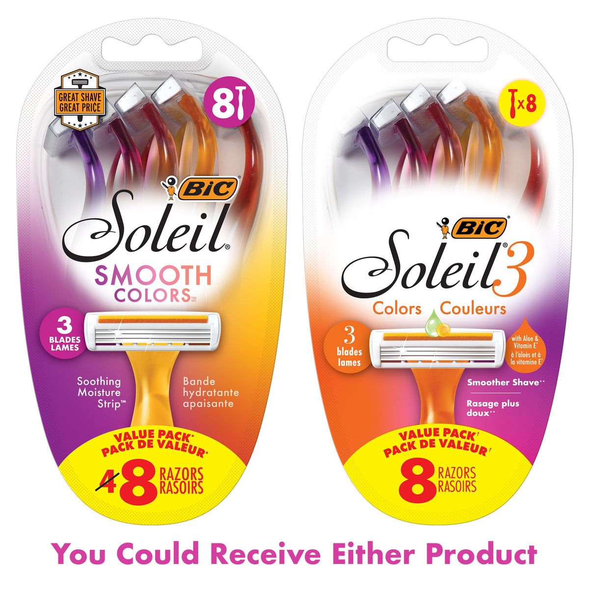 BIC Soleil razor in bathroom scene illustrating quick, comfortable shaving routine