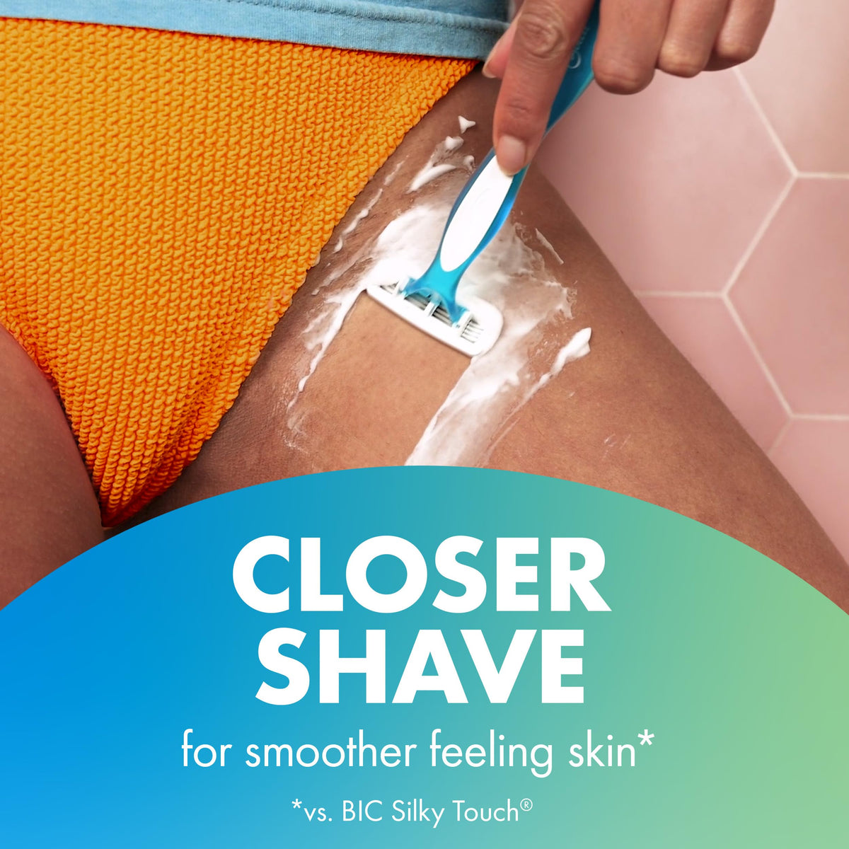 BIC Soleil 4 close-up of four blades displaying smooth shave capability