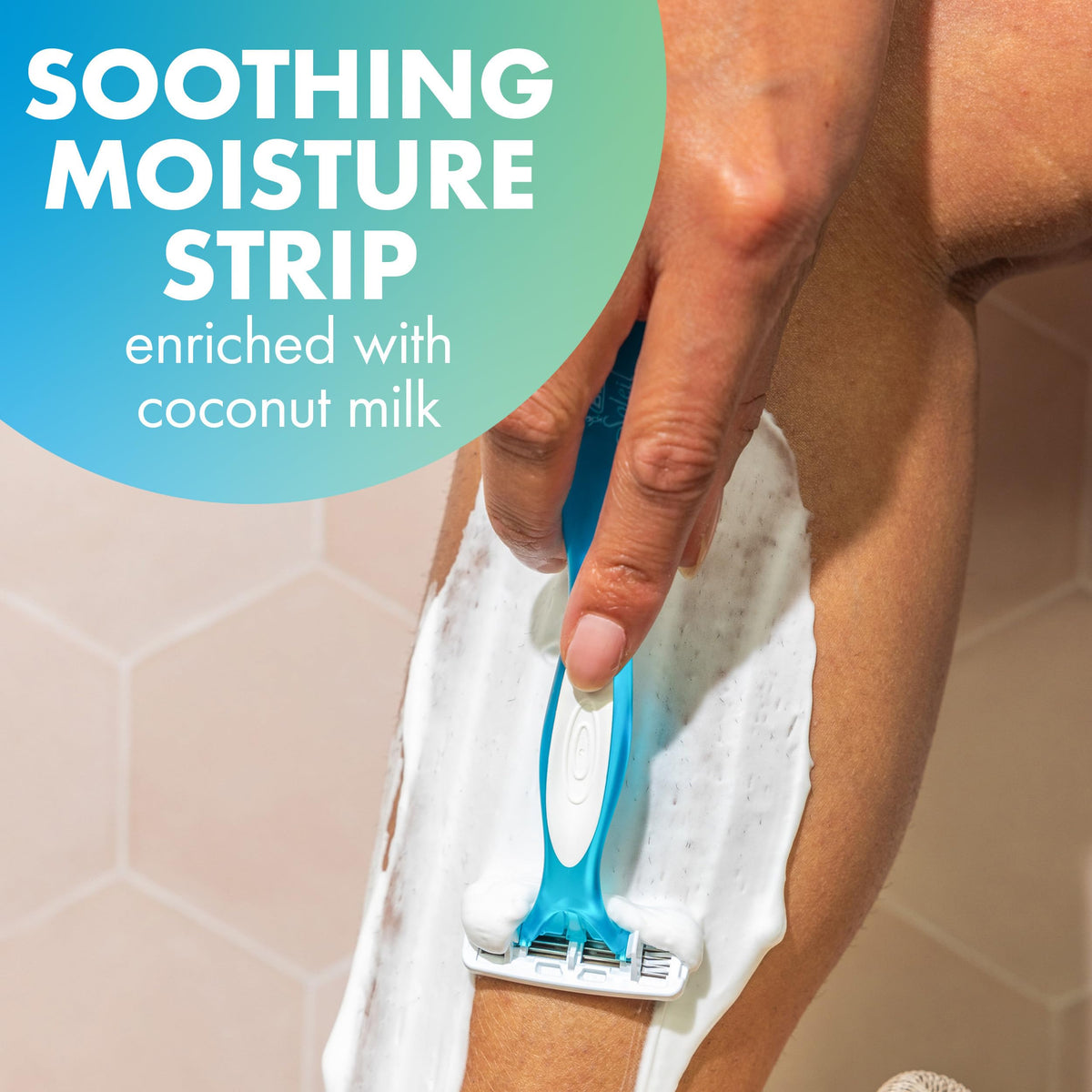 BIC Soleil 4 rubber handle texture for secure wet-shave control