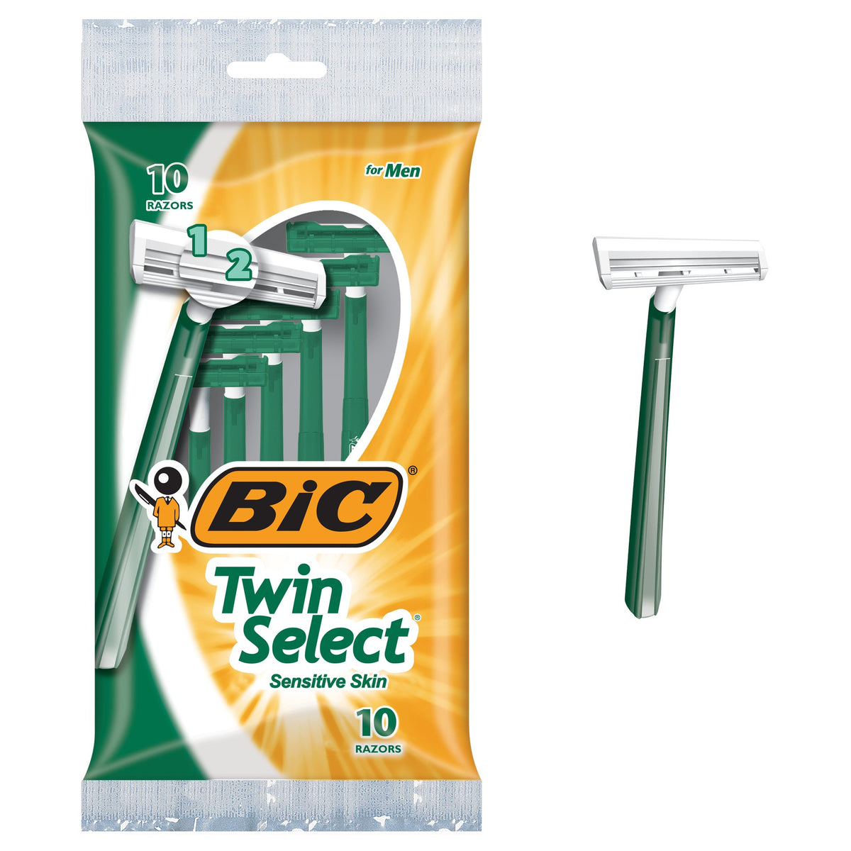 BIC Twin Select front packaging showing count and sensitive skin benefit
