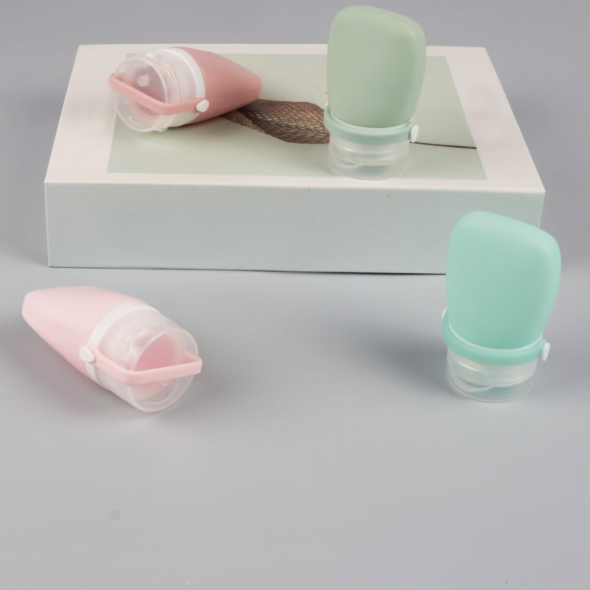 BienBion bottles inside a toiletry bag illustrating travel convenience
