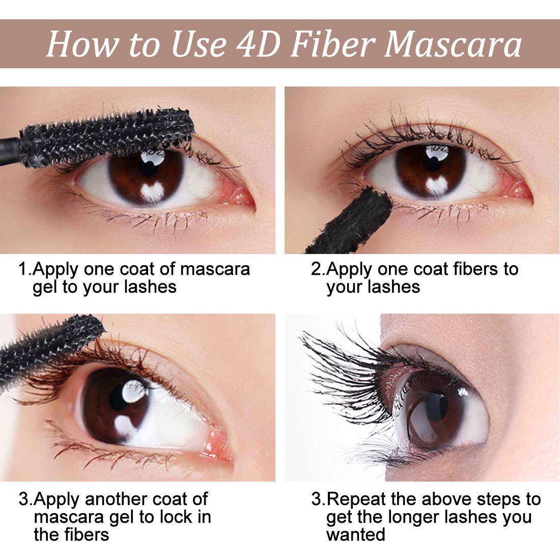 Bieyoc mascara applied demonstrating instant lift and curl