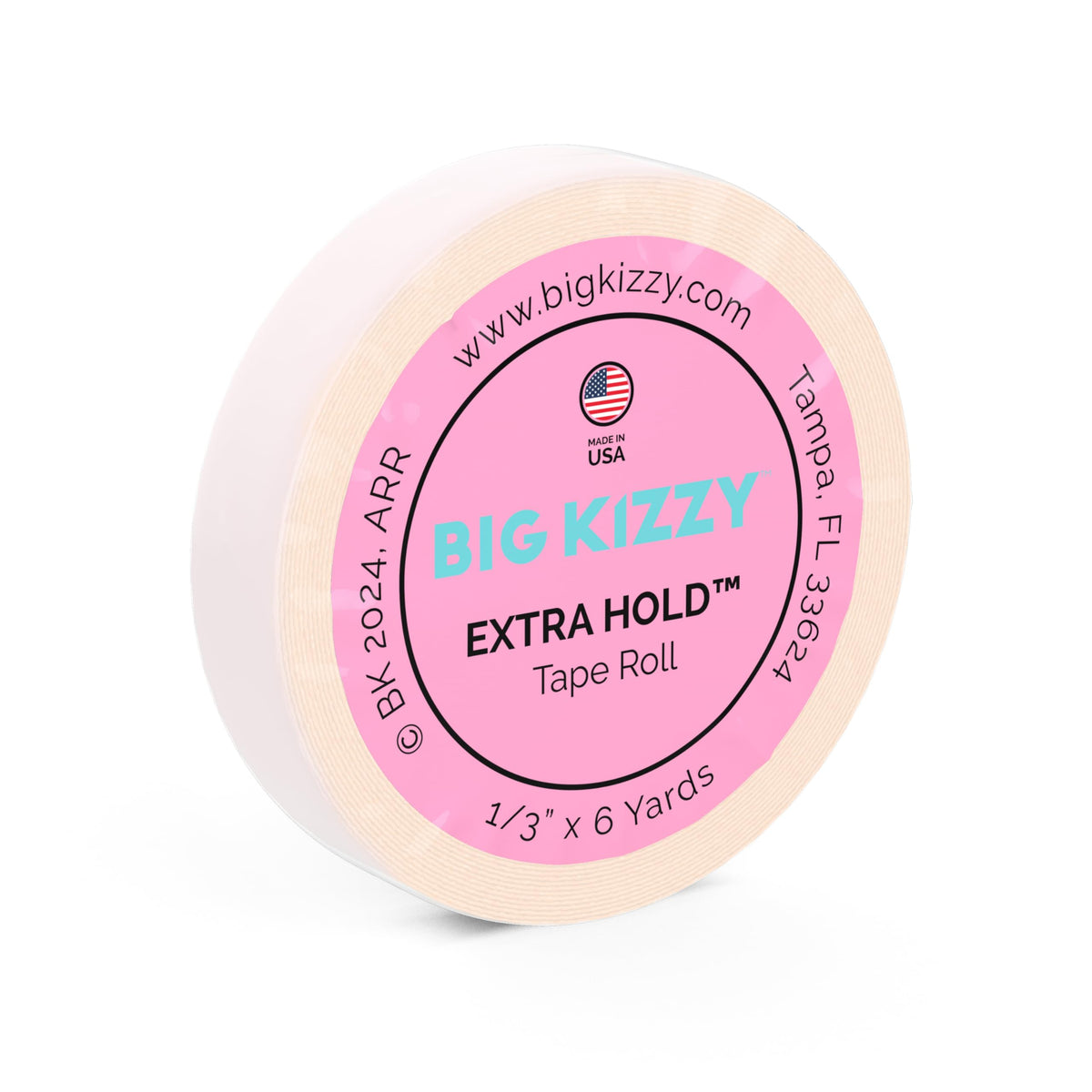 Big Kizzy roll front view showing compact packaging and professional quality