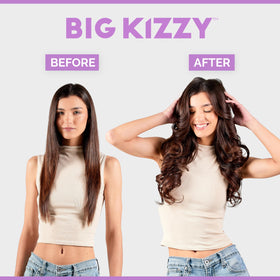 Big Kizzy bottle held by hands showing 4oz size for salon convenience