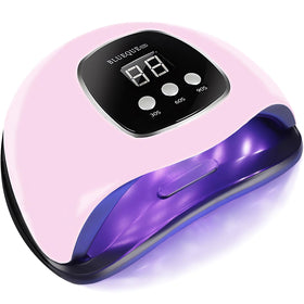 BIGBEAR front view of 48W UV LED nail lamp showing compact design and control buttons, ideal for quick manicures