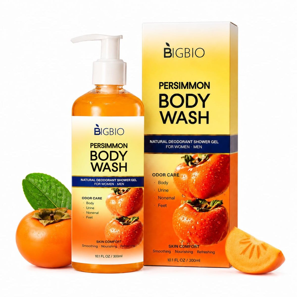 BIGBIO front packaging bottle showing label and persimmon benefit