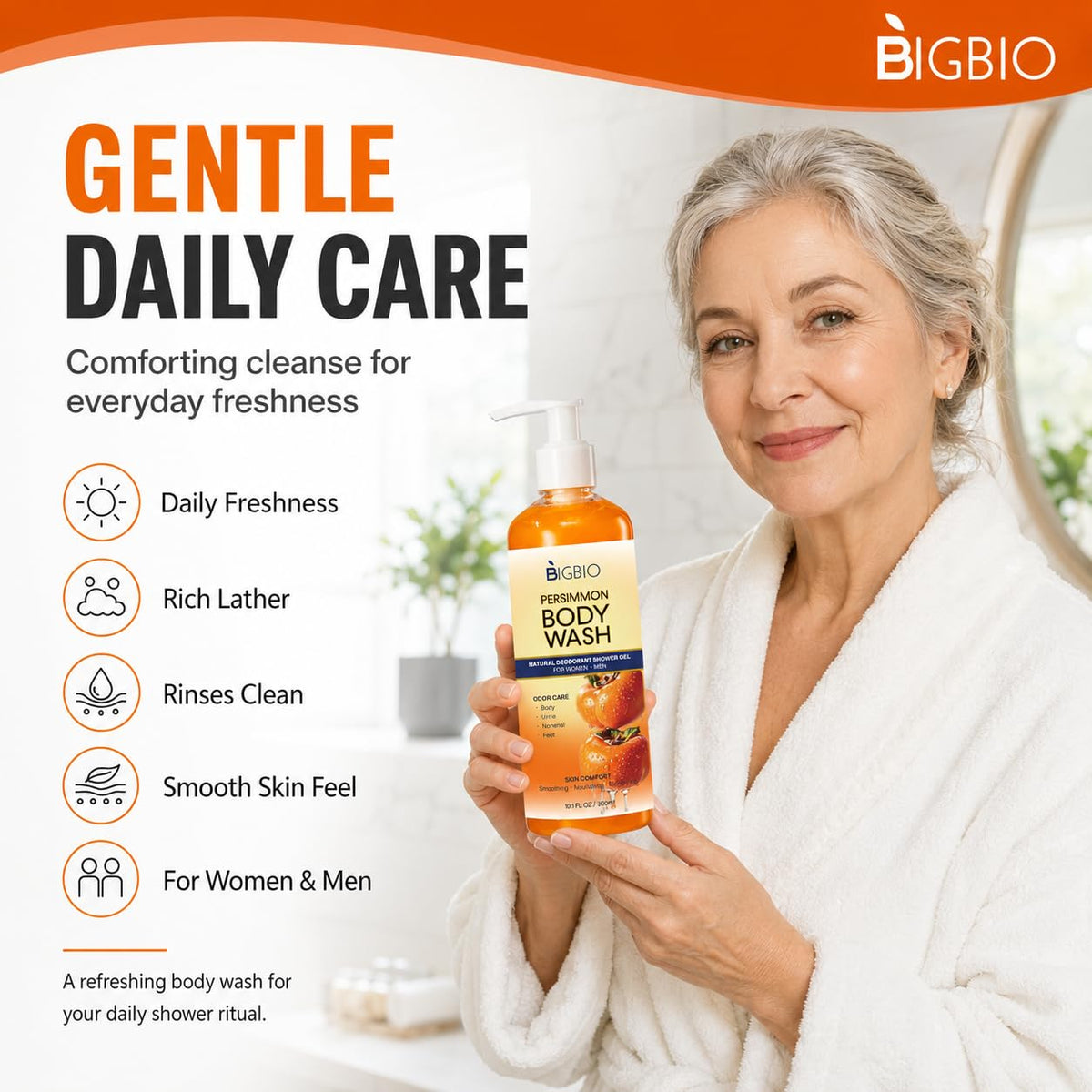 BIGBIO pouring gel from bottle showing concentrated formula benefit