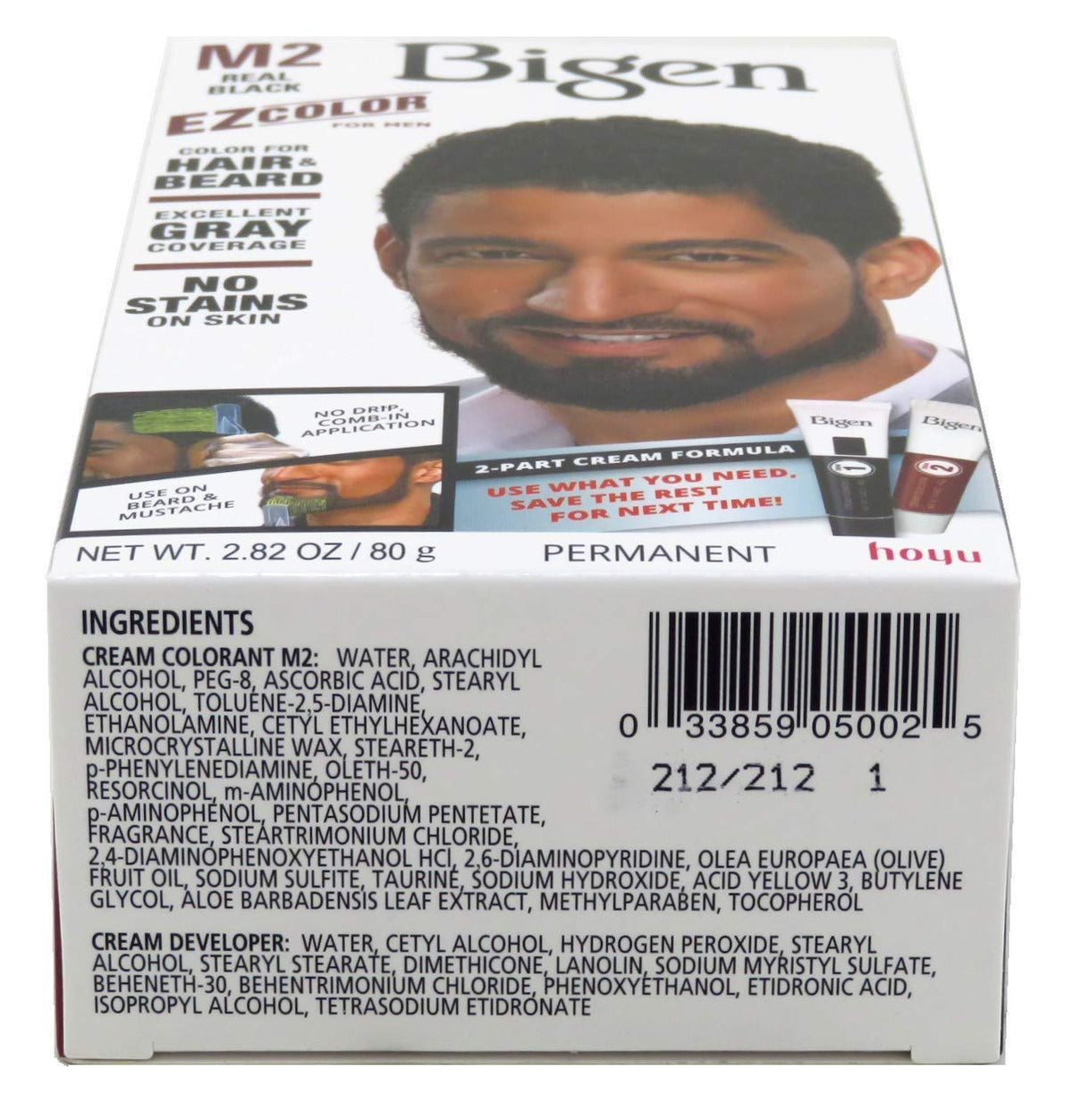Bigen applied on beard demonstrating even coverage and natural finish