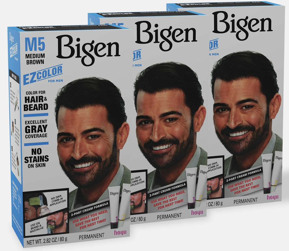 Bigen front packaging showing product and 3-pack convenience